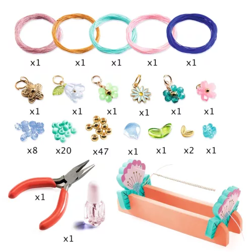 Djeco Ékszerkészítő készlet - Kék makramé karkötők - Blue macrame bracelets