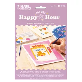 Graine Creative Számfestő képeslap készlet - Love notes