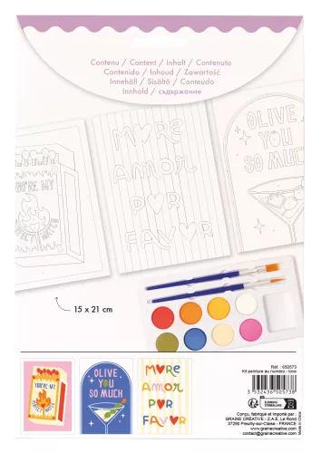 Graine Creative Számfestő képeslap készlet - Love notes
