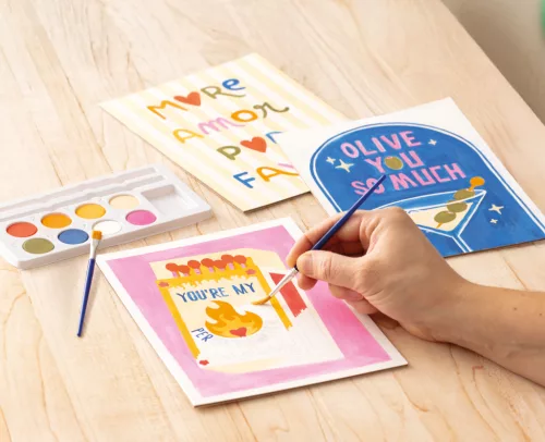 Graine Creative Számfestő képeslap készlet - Love notes