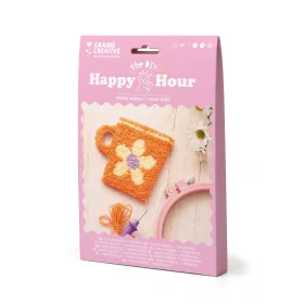   Graine Creative Punch needle hímzőkészlet – Virágos bögre (25 cm)