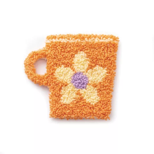 Graine Creative Punch needle hímzőkészlet – Virágos bögre (25 cm)