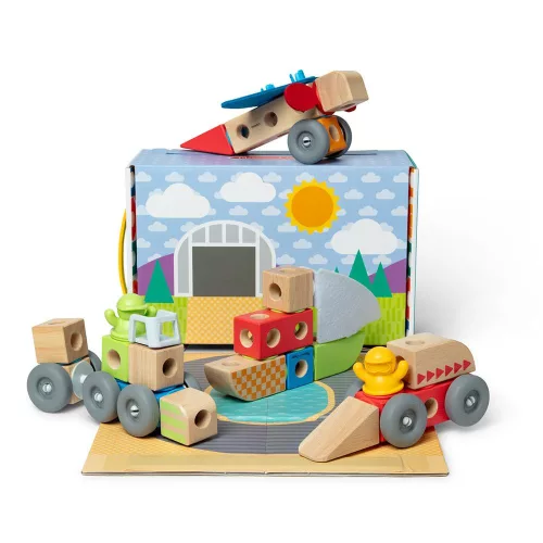 Melissa & Doug: Blockables - Járművek szett