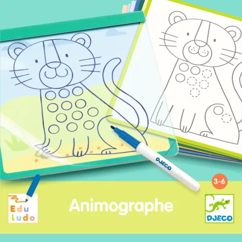 Djeco - Fejlesztő játék - Állatmintás vonalvezető - Eduludo Animographe