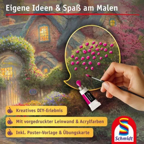 Rosebud Cottage (46165) festhető vászonkép Thomas Kinkade - Schmidt Spiele