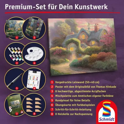 Rosebud Cottage (46165) festhető vászonkép Thomas Kinkade - Schmidt Spiele