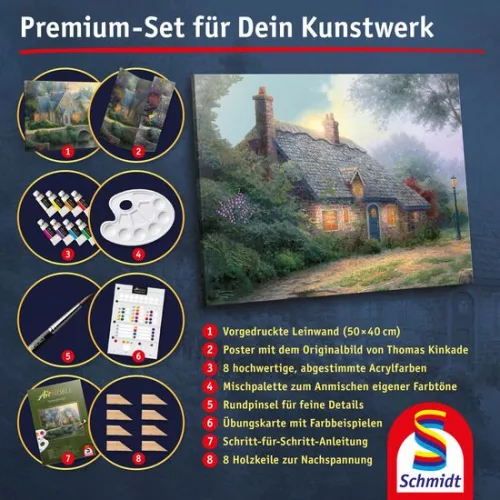 Rosebud Cottage (46165) festhető vászonkép Thomas Kinkade - Schmidt Spiele