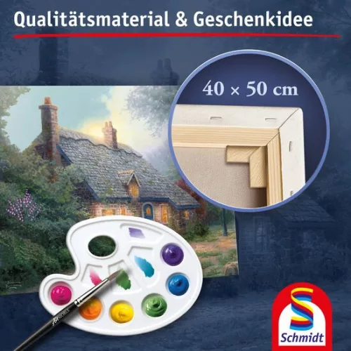 Rosebud Cottage (46165) festhető vászonkép Thomas Kinkade - Schmidt Spiele