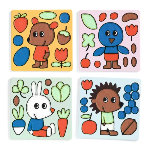Színezés gyurmával - Csintalan kerti barátok - Air-dry clay coloring, Naughty Garden Friends - Djeco játék