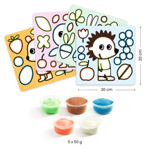 Színezés gyurmával - Csintalan kerti barátok - Air-dry clay coloring, Naughty Garden Friends - Djeco játék