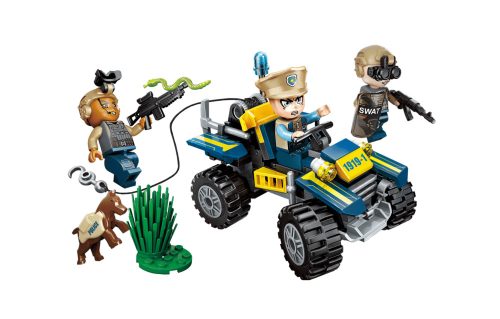 4es csomag Dzsungel orvvadászok elkapása építőjáték szett  - Qman