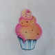 Egyedi, rajzolt vasalható ovis jel - Muffin 4x4