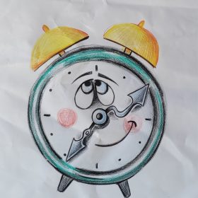 Egyedi, rajzolt vasalós ovis jel - Óra 2x2