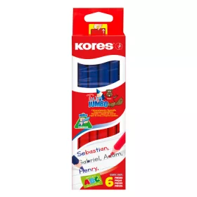   Postairón, háromszögletű, KORES "Twin Jumbo", piros-kék