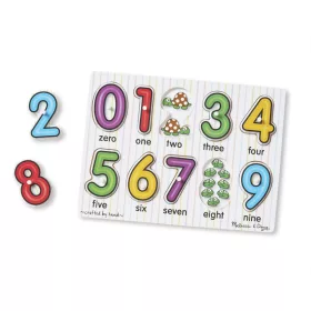 Számok - Fa puzzle fogantyúval - Melissa & Doug