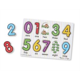 Számok - Fa puzzle fogantyúval - Melissa & Doug