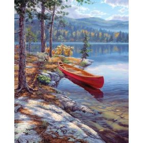   Hajó az erdei tavon - Mammut Festés számok után (Haladó)