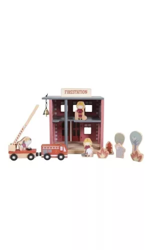 Little Dutch - Fa tűzoltóállomás  - Fa vasút kiegészítő