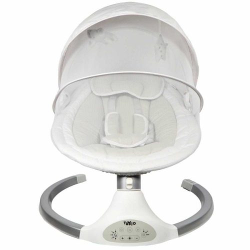 Fehér-ezüst baba pihenőszék és ringató- Tryco babáknak