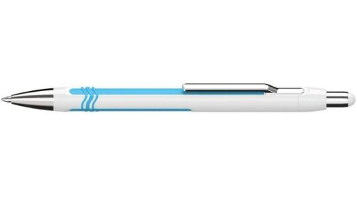 Golyóstoll, 0,7mm, nyomógombos, fehér-kék színű tolltest, SCHNEIDER, "Epsilon" kék