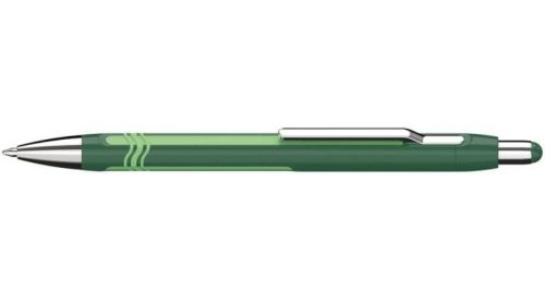 Golyóstoll, 0,7mm, nyomógombos, világos és sötétzöld színű tolltest, SCHNEIDER, "Epsilon" Kék
