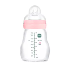   MAM Feel Good Üvegből készült cumisüveg 170 ml - 0h+ - Rózsaszín
