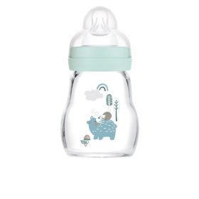   MAM Feel Good Üvegből készült cumisüveg 170 ml - 0h+ - Kék - Maci és süni