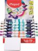 Golyóstoll display, 0,5 mm, kétvégű, MAPED "Twin Tip", 4 hagyományos vagy 4 vidám szín
