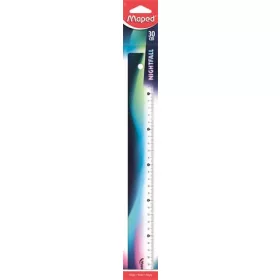   Vonalzó, műanyag, 30 cm, MAPED "Nightfall", metálfényű