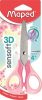 Olló, iskolai, 13 cm, rugalmas nyél, MAPED "Sensoft 3D, vegyes pasztell színek