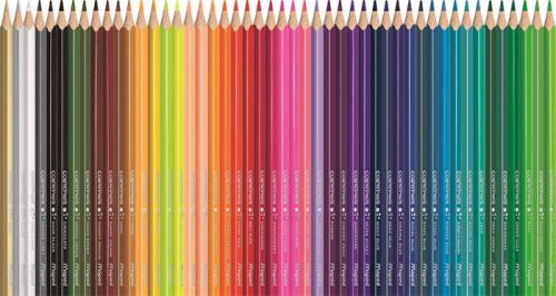 Színes ceruza készlet, háromszögletű, fém doboz, MAPED "Color'Peps", 48 különböző szín