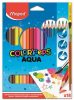 Akvarell ceruza készlet, háromszögletű, ecsettel, MAPED "Color Peps", 18 különböző szín