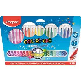   Filctoll készlet, mosható, MAPED "Color'Peps", 24 különböző szín