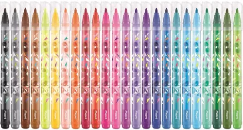 Filctoll készlet, 2,8 mm, kimosható, MAPED "Mini Cute", 24 különböző szín