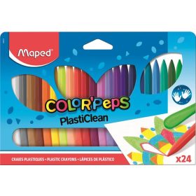   Zsírkréta, MAPED "Color'Peps" PlastiClean, 24 különböző szín