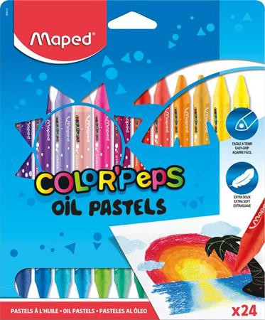 Olajpasztell kréta, MAPED "Color'Peps", 24 különböző szín
