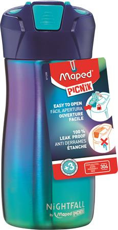 Kulacs, 430 ml, rozsdamentes acél, MAPED PICNIK "Concept Kids", Nightfall