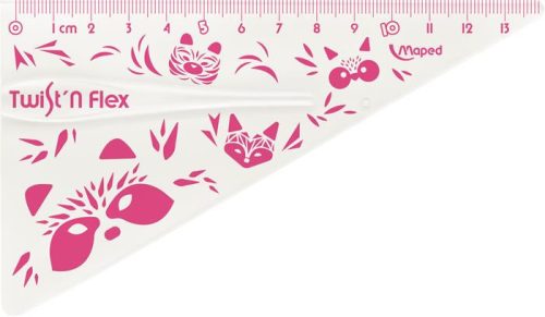 Vonalzókészlet, műanyag, törhetetlen, 3 darabos, MAPED "Mini Cute Twist 'n Flex"