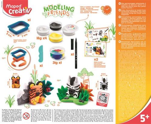 Modellező gyurma készlet, levegőre száradó, MAPED CREATIV, "Modeling Friends Wild", vadvilág