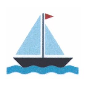 Vitorlás hajó ovis vasalható jel 4x4