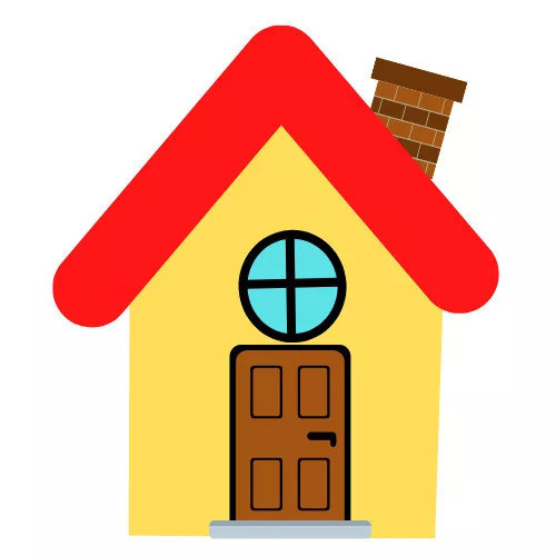 Házikó ovis vasalható jel 2x2