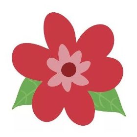 Virág ovis vasalható jel 2x2