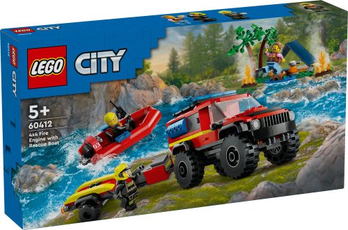 Lego City Fire 60412 - 4X4 Tűzoltóautó Mentőcsónakkal