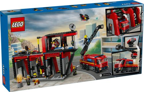 Lego City Fire 60414 - Tűzoltóállomás És Tűzoltóautó